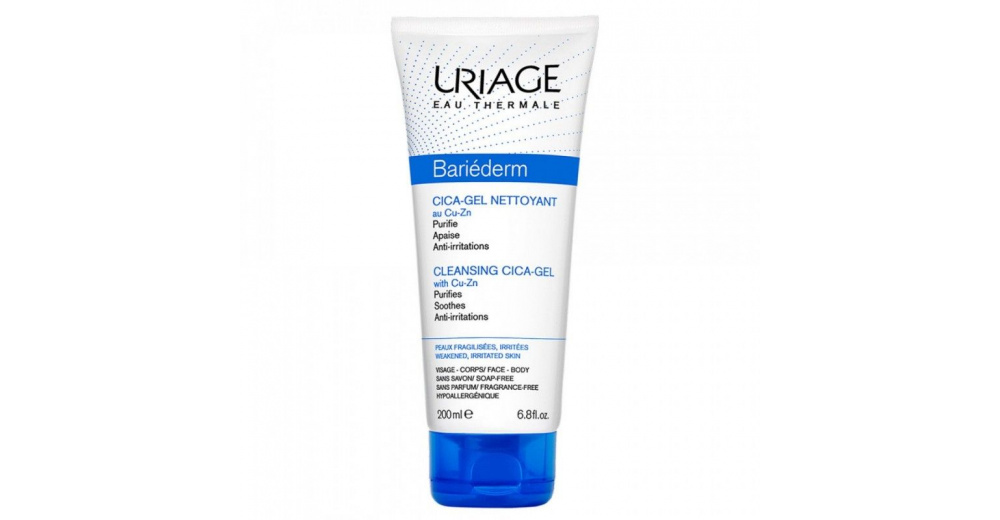 URIAGE BARIEDERM CICA гел за капење со Cu Zn 200ml ПЗУ Аптека Виа Фарм