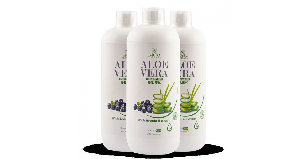 NATURA THERAPY Гел од Алое Вера со екстракт од Аронија (1000ml) 2+1