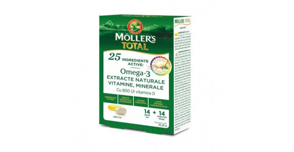 Mollers Total Омега 3 комплекс, 14 меки капсули + 14 таблети :: ПЗУ ...